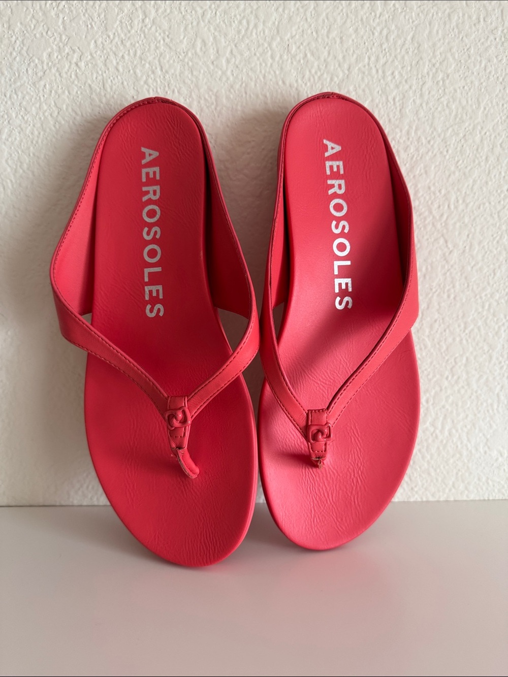 AEROSOLES Bright Coral Flip Flop Sandals